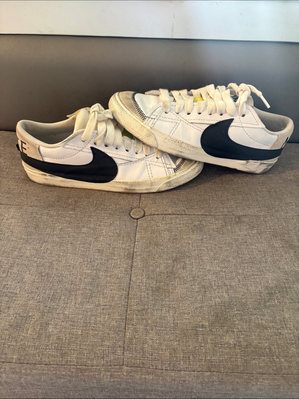 Nike White Sneakers with Black Swoosh